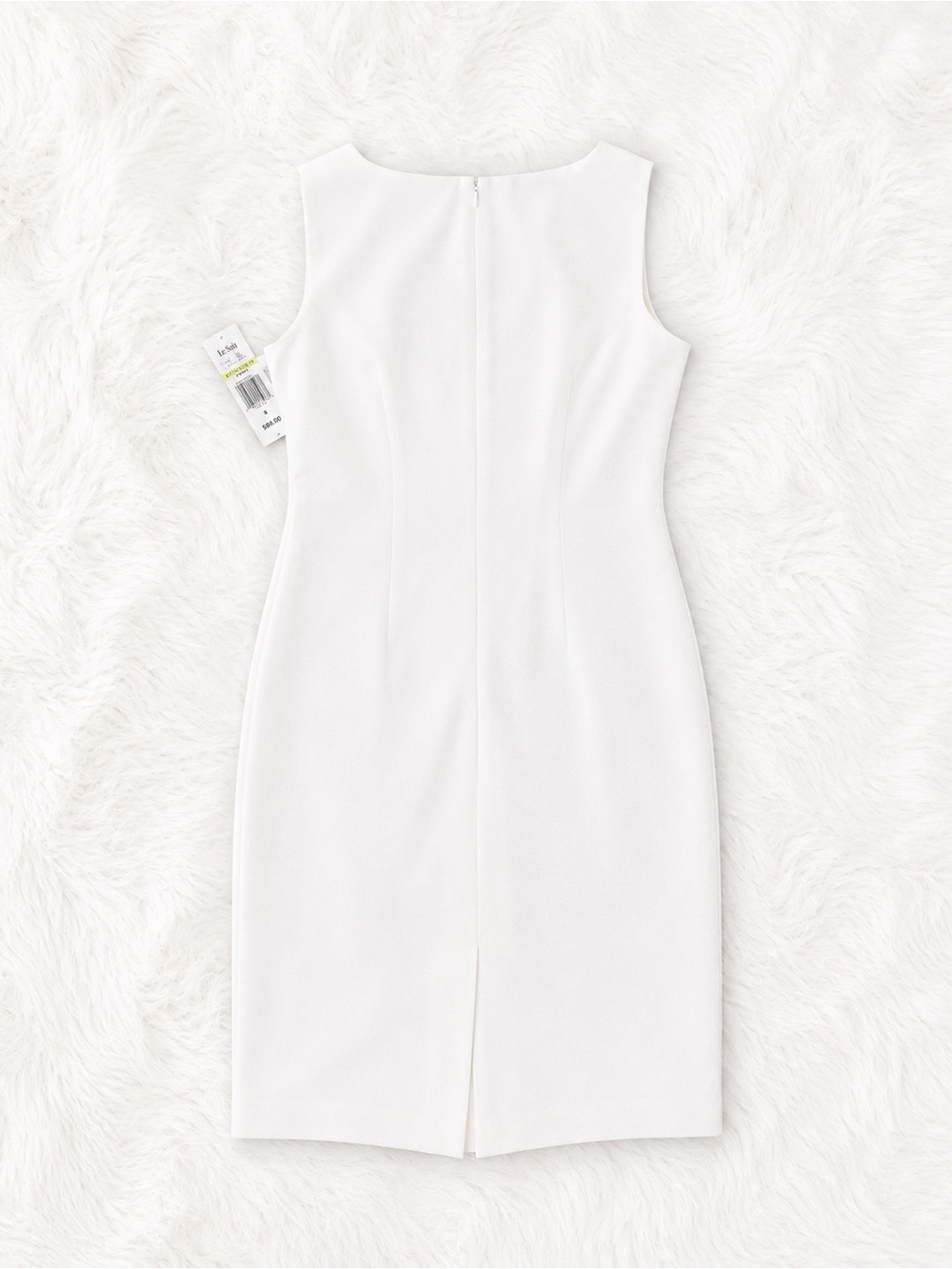 NWT Le Suit White Sheath Dress Size 4 Classic Minimalist Career Wedding Shower - Picture 3 of 3